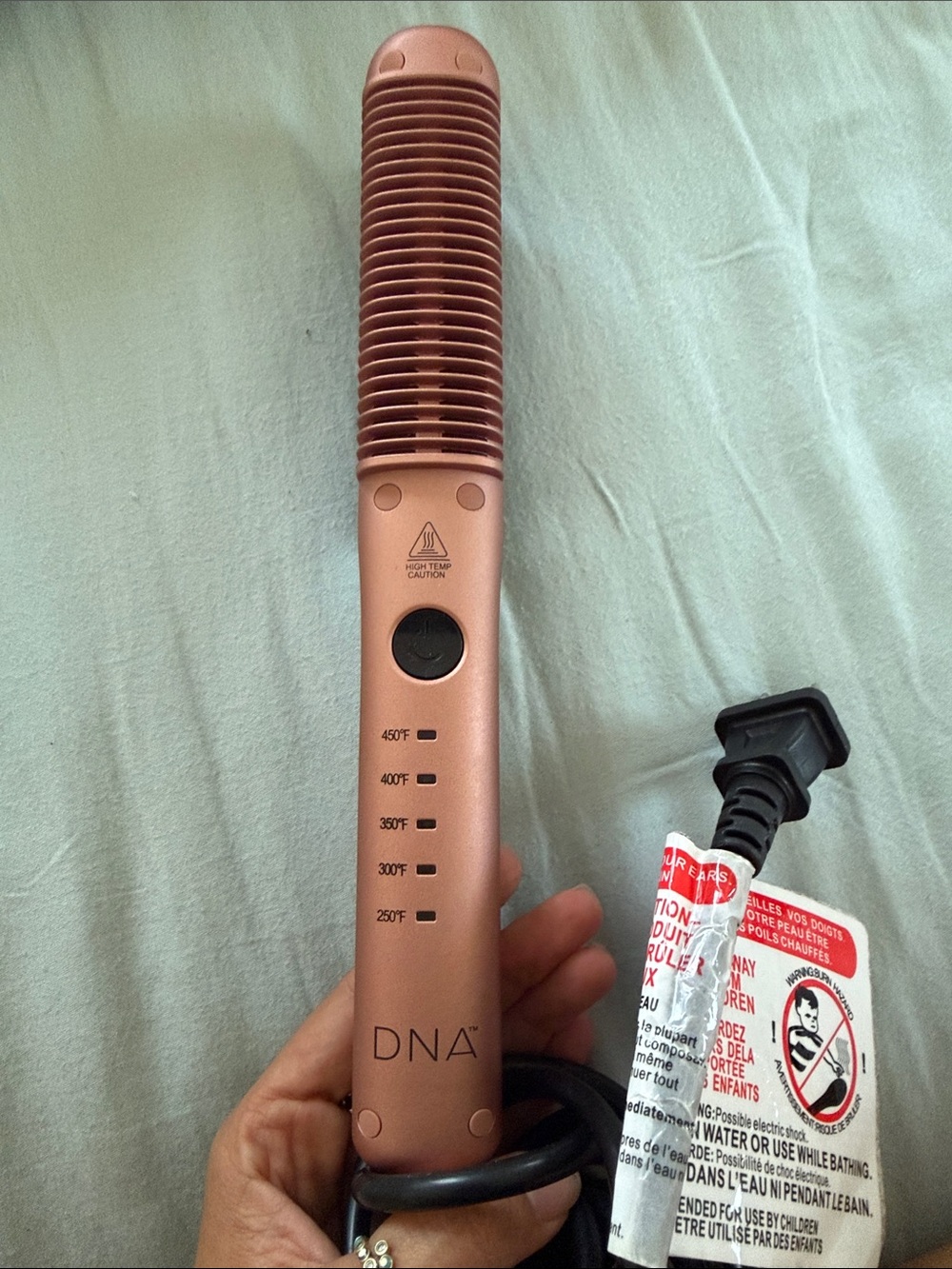 DNA couture Rose Gold Heated Straightening Brush